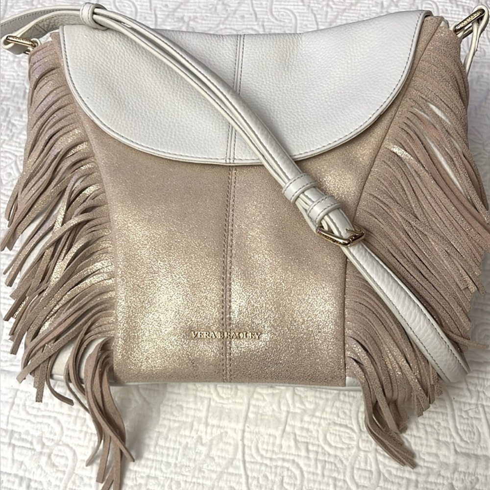 Fabulous Vera Bradley Meredith Fringed Leather Crossbody - Picture 8 of 15
